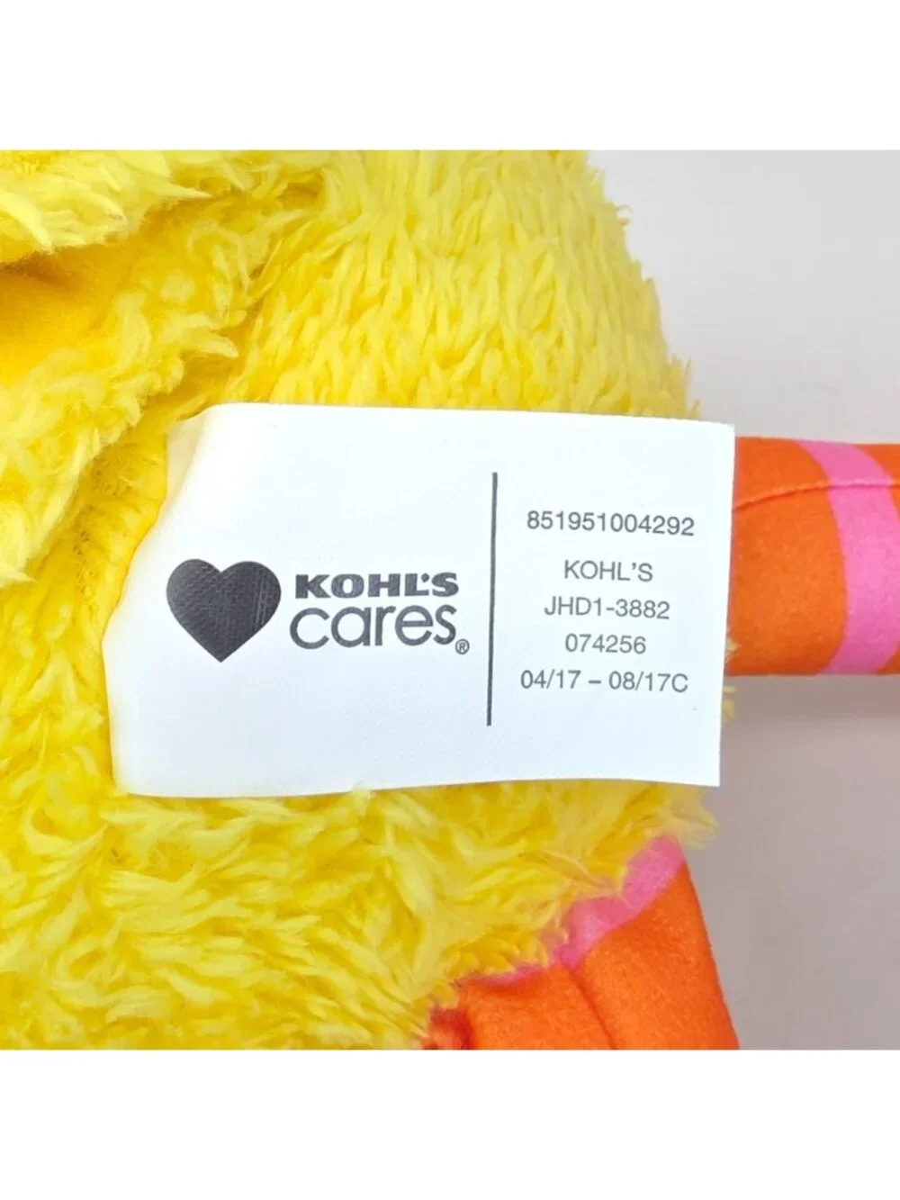 Kohls Cares Big Bird Sesame Street Soft Plush Toy Yellow 14